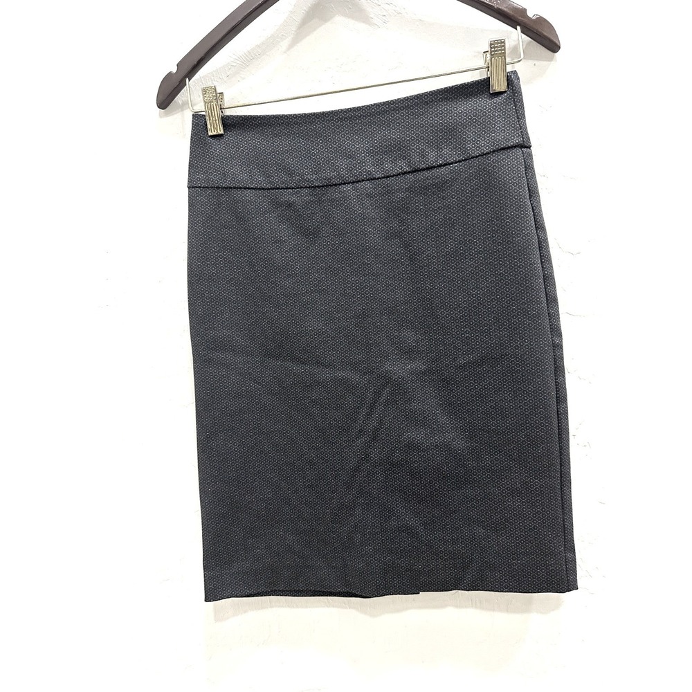 Margaret M Women Pencil Skirt XS Charcoal Gray Geometric Honeycomb Pull On Work
